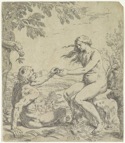 Temptation of Adam by Simone Cantarini