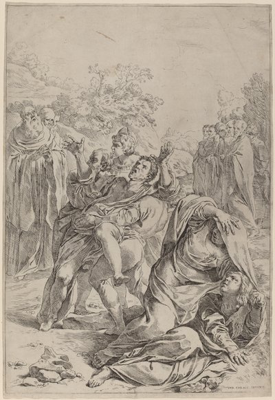 Saint Benedict Healing the Possessed by Simone Cantarini after Lodovico Carracci