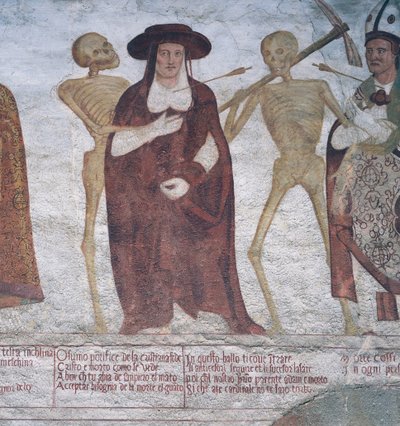 The Cardinal and Death (detail) by Simone II Baschenis