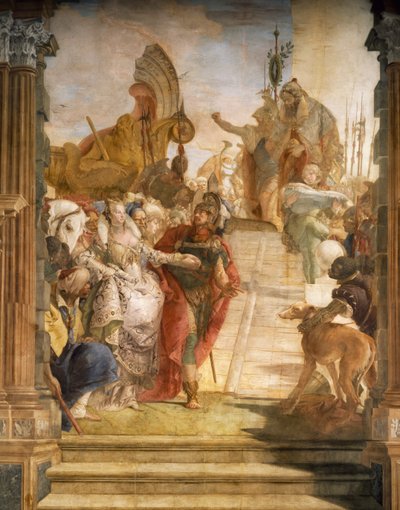 The Meeting of Marc Anthony and Cleopatra (detail) by Simone II Baschenis