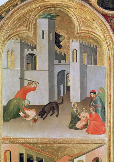 Agostino Novella Rescuing a Child Who Has Been Bitten by a Dog (detail) by Simone Martini