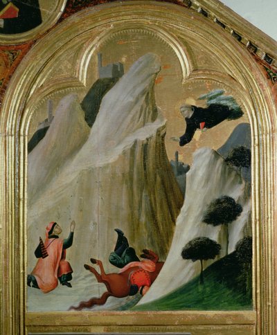 Agostino Saving a Man Who Fell from His Horse, from the Altar of the Blessed Agostino Novello by Simone Martini