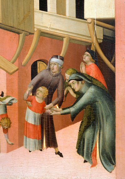 Altarpiece Entitled Blessed Agostino Novello and Stories of His Life (detail) by Simone Martini