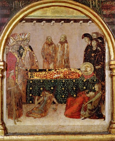 Curing the Sick on the Day of the Death of St. Louis of Toulouse (1274-97) Predella Panel from the Altar of St. Louis of Toulouse by Simone Martini