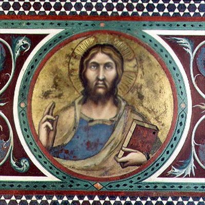 Maesta: Christ Blessing (detail) by Simone Martini