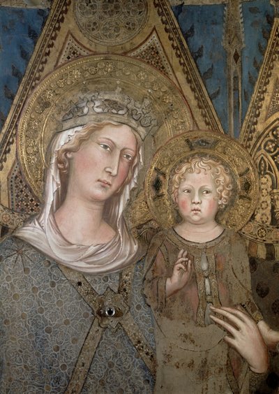 Maesta, Madonna and Child (detail) by Simone Martini