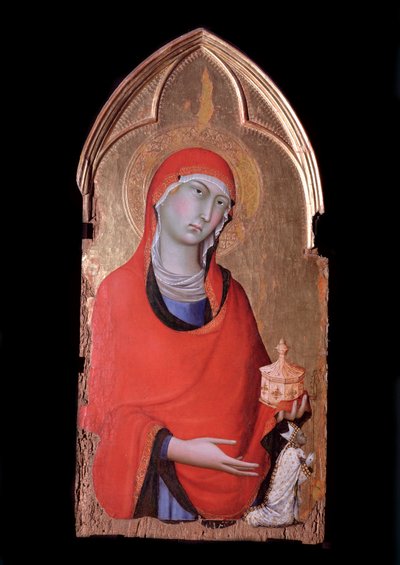 Orvieto Polyptych, Mary Magdalene and the Donor by Simone Martini
