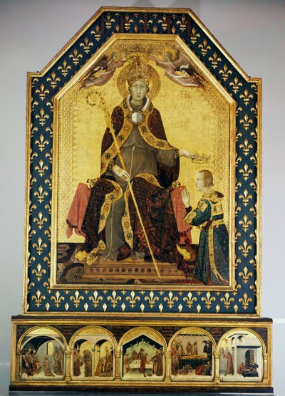 Saint Louis Bishop of Toulouse Crowning His Brother Robert of Anjou, King of Naples by Simone Martini