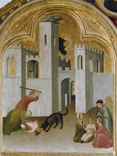 The miracle of the child grabs between the fangs of a wolf (detail) by Simone Martini