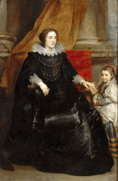 Portrait of a Distinguished Lady with Her Daughter by Sir Anthony van Dyck