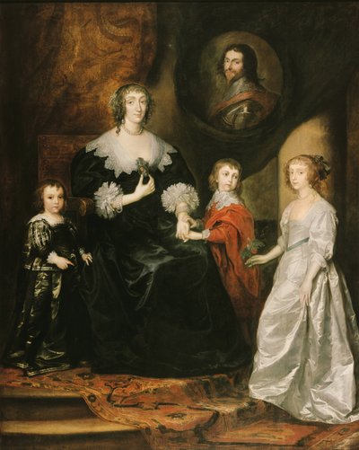 Portrait of the widow of the Duke of Buckingham and her children, 1633 by Sir Anthony van Dyck