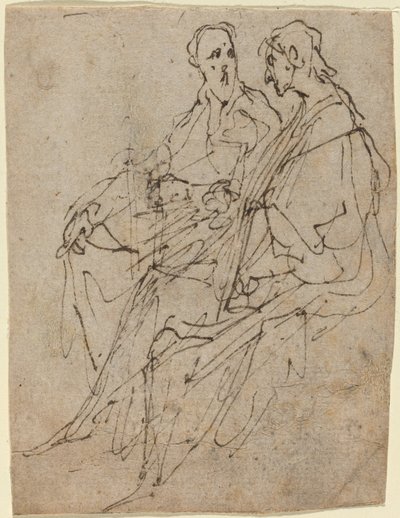 Two Seated Male Figures by Sir Anthony van Dyck