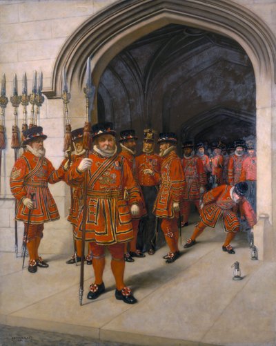 The Yeomen of the Guard Searching the Crypt of the Houses of Parliament, 1894 by Sir Arthur Temple Felix Clay