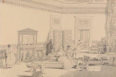 Album of 30 Views in the Tyrol and Italy: Drawing Room, Casino Pecori 12.th Oct.er 1841 by Sir Charles D
