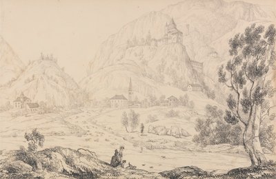 Album of 30 Views in the Tyrol and Italy: Fortress of Trostburg near the town of Kollman. Tyrol. 28th Oct.r 1840 by Sir Charles D