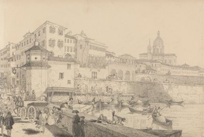 Album of 30 Views in the Tyrol and Italy: View of Casino Pecori on the Lung Arno, Residence of Sir Charles D