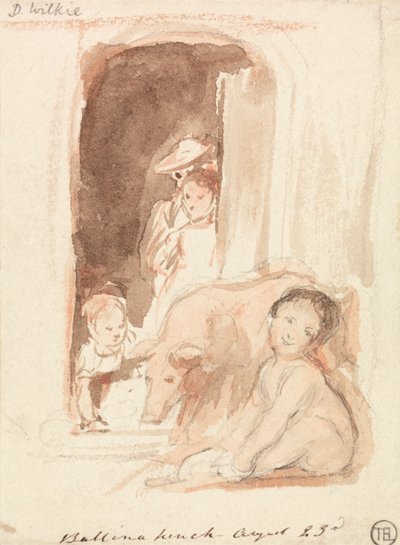 Children with Pig at a Doorway in Ballynahinch, Ireland by Sir David Wilkie