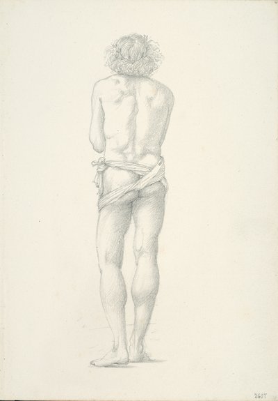 Back View of Standing Male Nude by Sir Edward Burne Jones