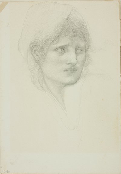 Draped Head, Eyes Looking Toward Right by Sir Edward Burne Jones
