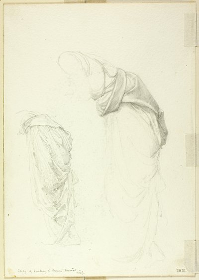 Drapery, Two Studies for The Mirror of Venus by Sir Edward Burne Jones