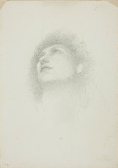 Head of a Woman with Face Upturned by Sir Edward Burne Jones