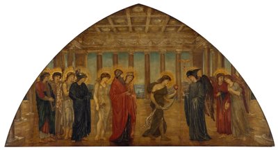 Cupid and Psyche - Palace Green Murals - Psyche entering the Portals of Olympus by Sir Edward Coley Burne Jones