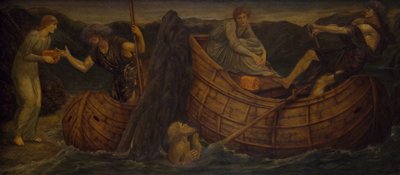 Cupid and Psyche - Palace Green Murals - Psyche giving the Coin to the Ferryman of the Styx, 1881 by Sir Edward Coley Burne Jones