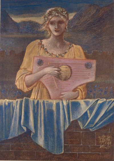 Study of a Woman with a Musical Instrument by Sir Edward Coley Burne Jones