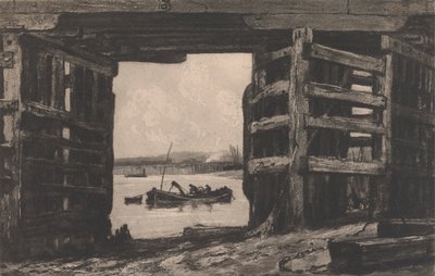 A Span of Old Battersea Bridge by Sir Frank Short