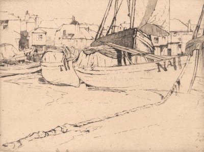 Seine Boats, St. Ives, Cornwall by Sir Frank Short