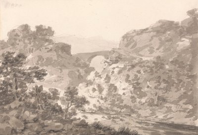 Bridge over Stream, North Wales by Sir George Howland Beaumont seventh Baronet
