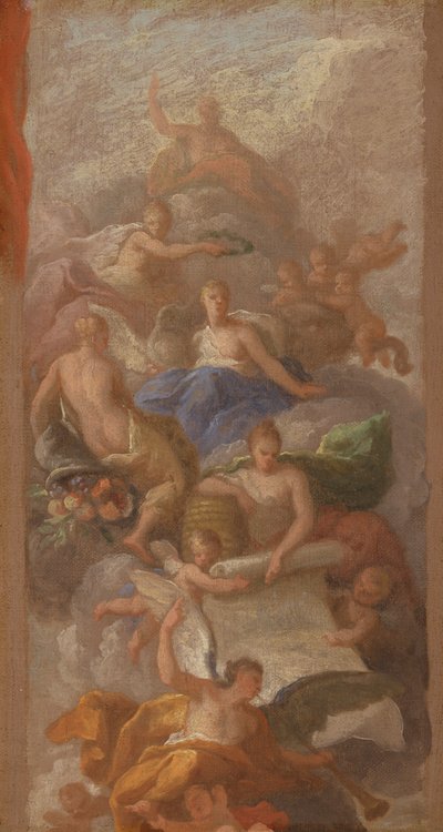 A Sketch of Gratitude Crowned by Peace, with Other Allegorical Figures of Industry, Fame and Plenty by Sir James Thornhill