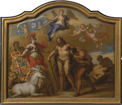 Allegory of the Power of Great Britain by Land, design for a decorative panel for George I