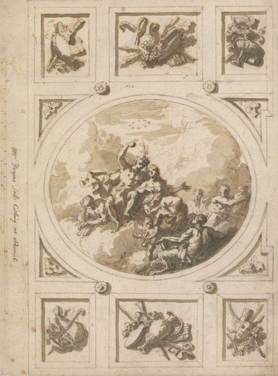 Design for a Ceiling at Addiscombe: Bacchus and Ariadne by Sir James Thornhill