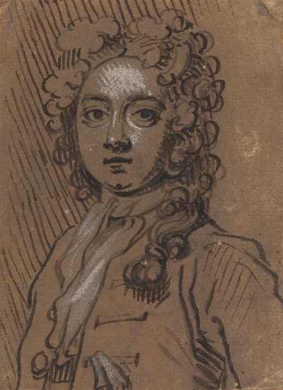 Portrait Bust of a Man in Full-Length Wig by Sir James Thornhill