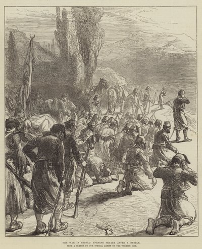 The War in Servia, Evening Prayer after a Battle by Sir John Charles Robinson
