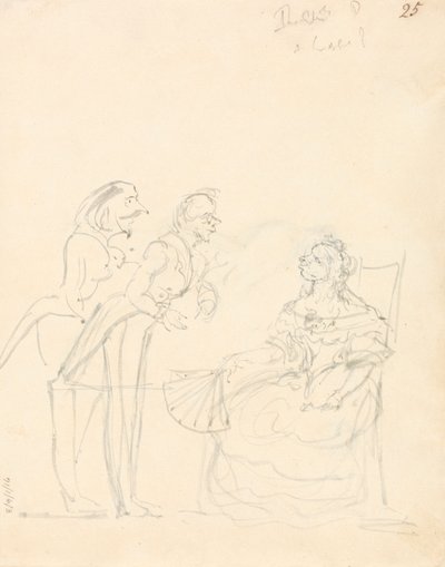 Two Gentlemen Talking to a Seated Lady by Sir John Everett Millais