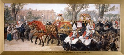 Royal procession of the carriage of the Prince and Princess of Wales, London by Sir John Gilbert