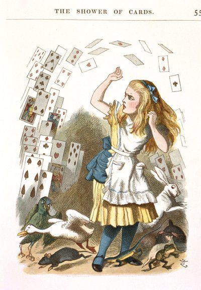 The Shower of Cards (Illustration for Alice in Wonderland by L. Carroll, 1890) by Sir John Tenniel