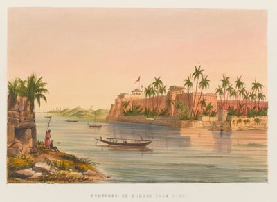 Fortress of Bukkur from Roree by Sir Keith A. Jackson