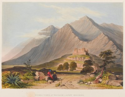 Ruined Tower at Maidaum Army Marching by Sir Keith A. Jackson