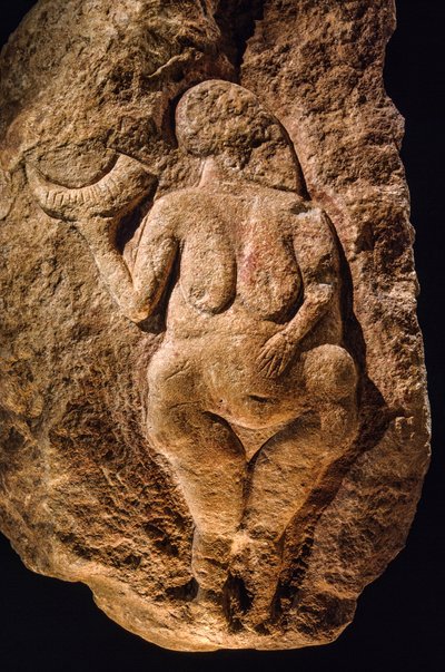 The Venus of Laussel, carving of a pregnant woman, approximately 25,000 years old by Sisse Brimberg