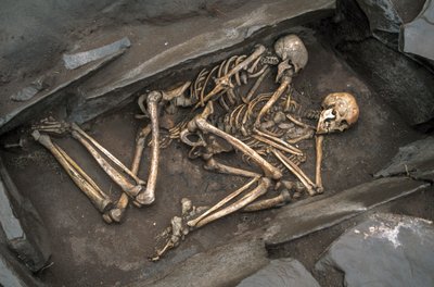 The bones of two Scythians lie in a 3000 year-old grave at Arzhan-2, 2003 by Sisse Brimberg