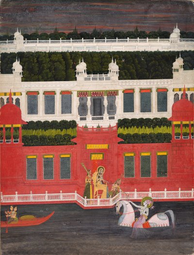 Krishna Receives a Flower Garland, c. 1750-1760 by Sitaram