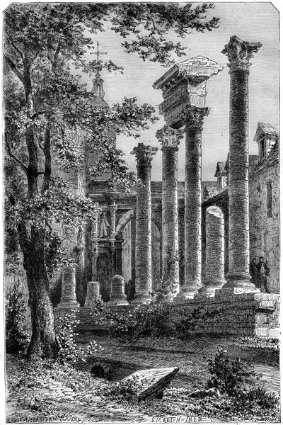 Remains of a Roman Theatre at Besancon, France by Smeeton