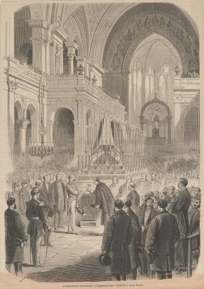 The Funeral of Gioacchino Rossini. The Consecration in the Church of the Holy Trinity, 1868 by Smeeton and Cie . Cosson