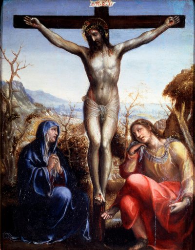 The Crucifixion with the Virgin and John the Baptist, c1540 by Sodoma