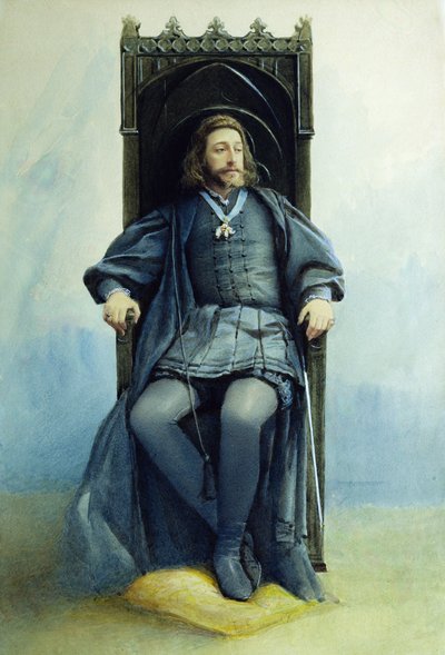 Grand Duke Konstantin Konstantinovich as Hamlet in the Theatre Play by William Shakespeare on February 21st, 1899 by Sofia Ivanovna Kramskaya