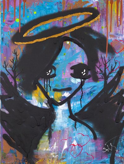 Crying Angel Figure by Sofia Toborg