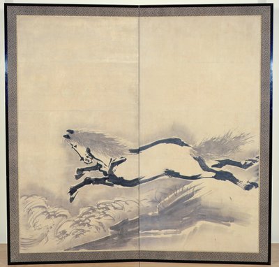 Horse Jumping, Japanese, Edo period, c.18th century by Soga Shohaku